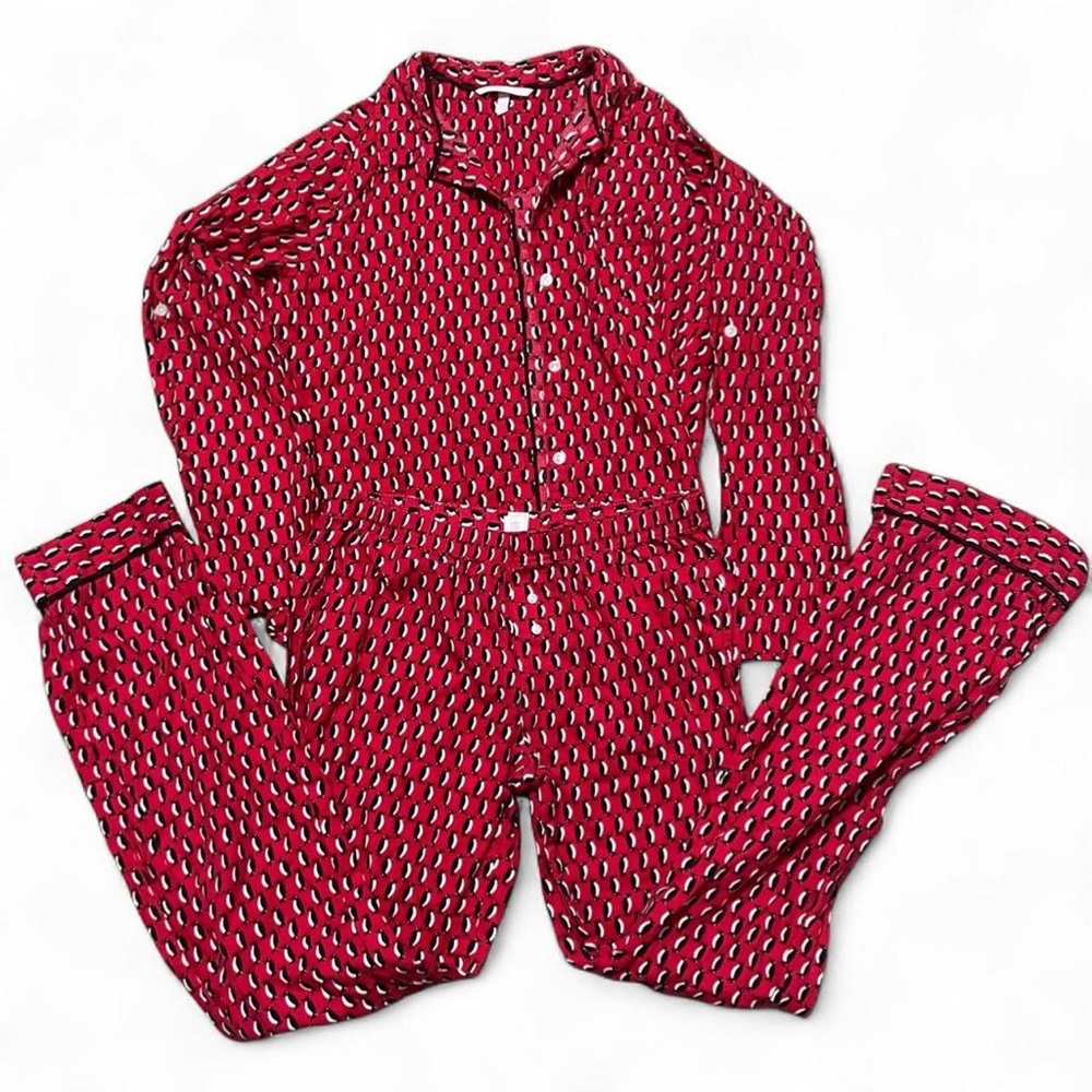 Victoria's Secret Cotton Penguin Patterned Pajama size small Set
